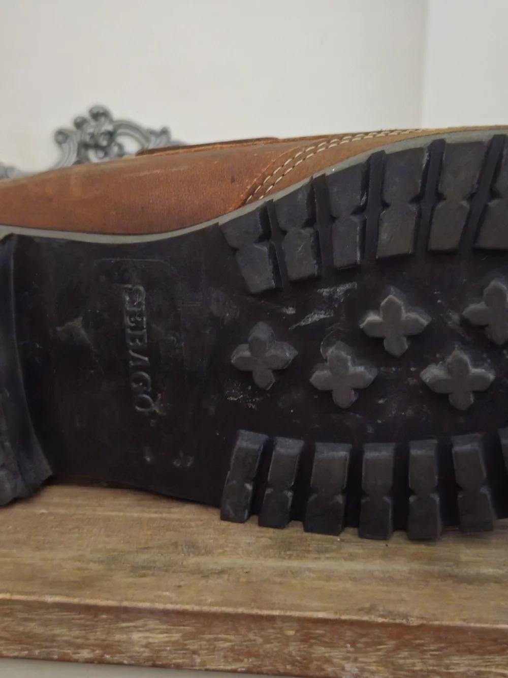 Vintage Sebago Brown Leather Moc-Toe Lug Boots